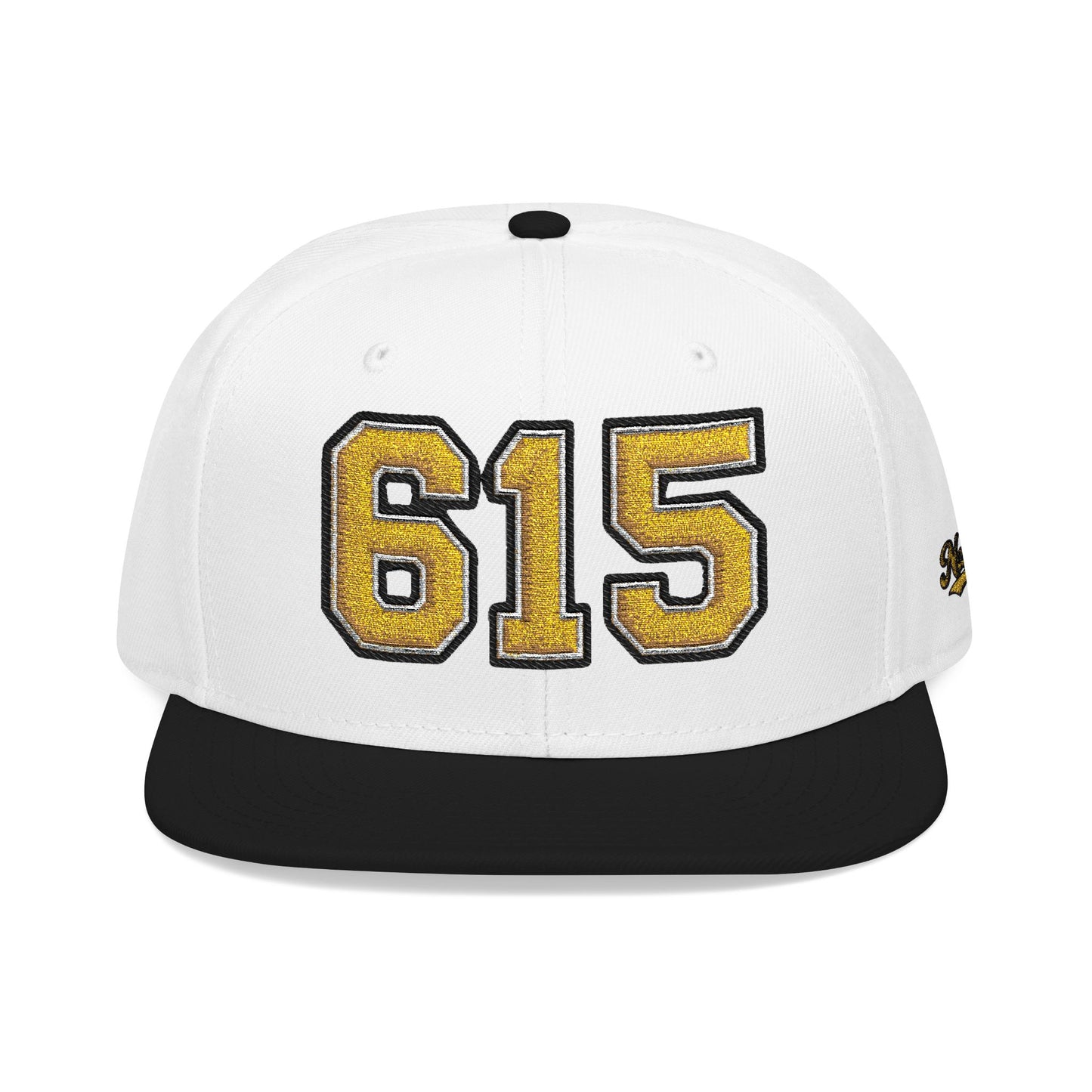 615 Snapback Hat — Gold Embroidered Area Code Cap