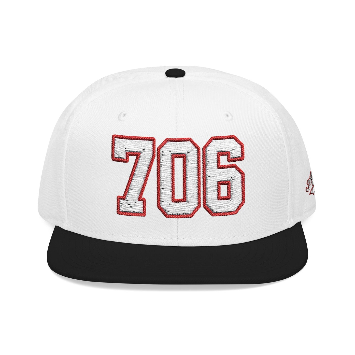 706 white embroidered snapback hat vintage varsity style – 318 Supply Co.