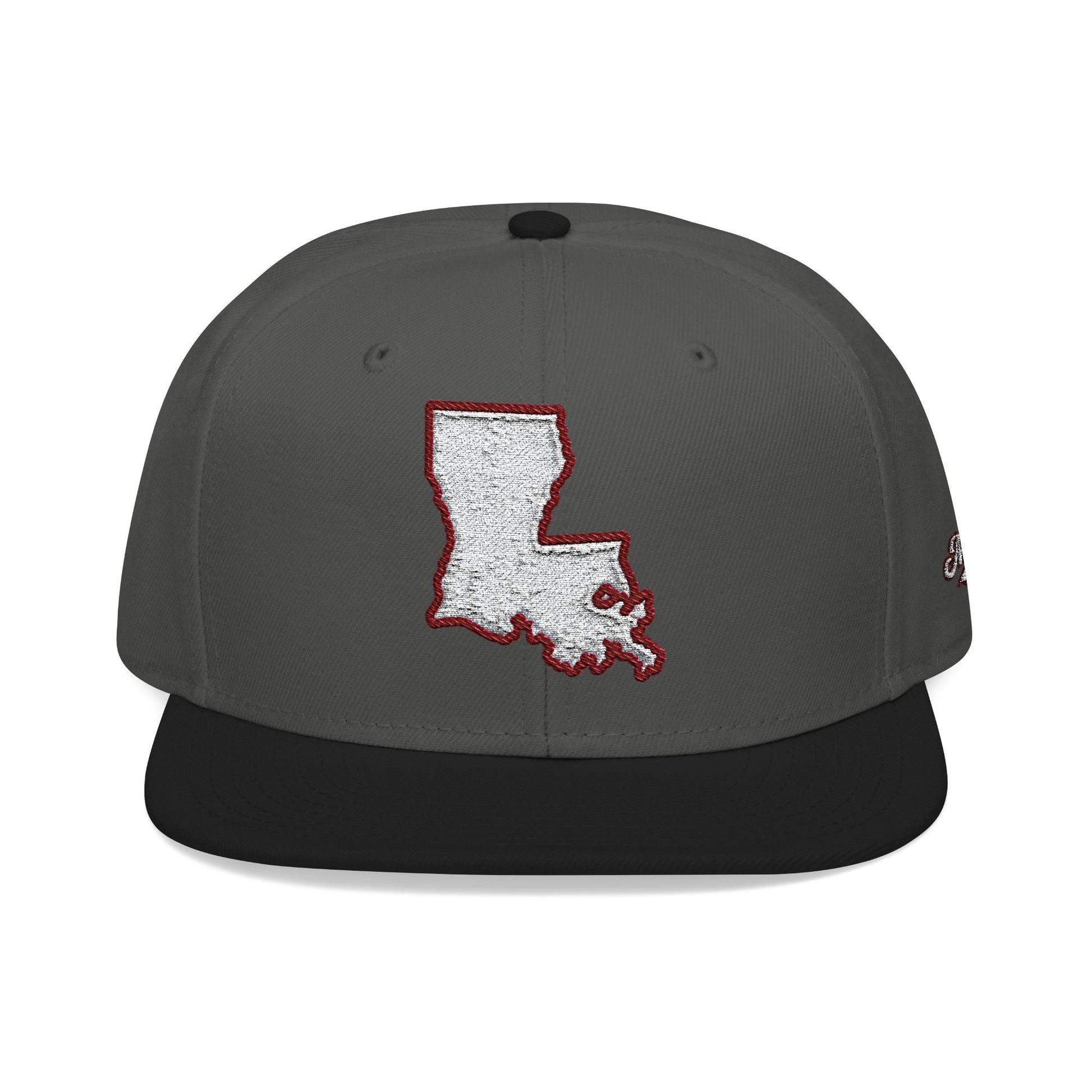 Louisiana state outline white embroidered snapback hat – 318 Supply Co.