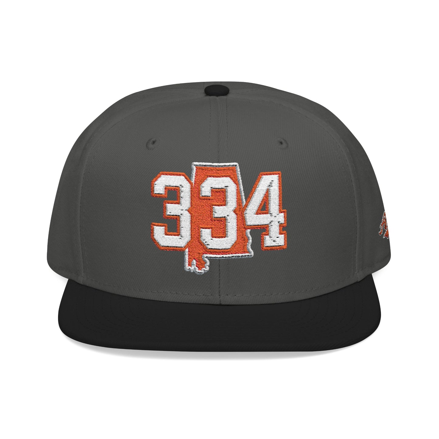 Alabama Snapback Hat — Orange Embroidered State Outline Cap