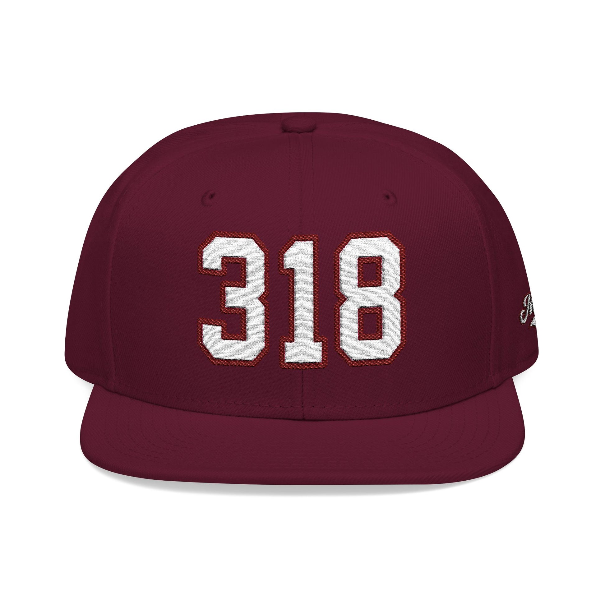 318 white embroidered snapback hat vintage varsity style – 318 Supply Co.