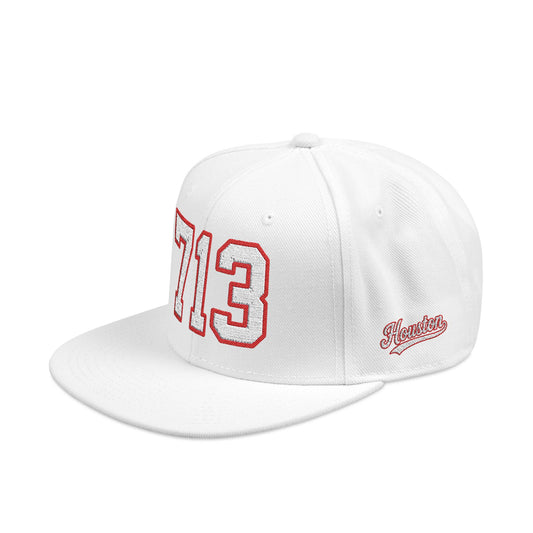 713 white embroidered snapback hat vintage varsity style – 318 Supply Co.
