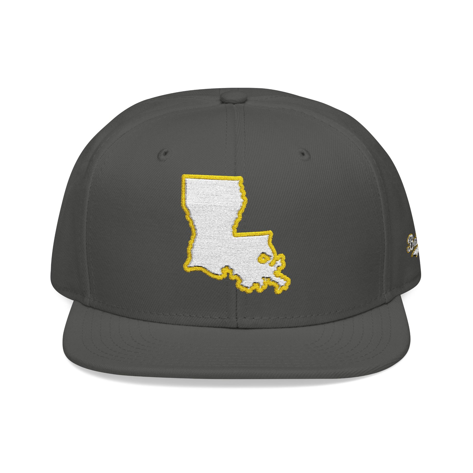 Louisiana state outline white embroidered snapback hat – 318 Supply Co.