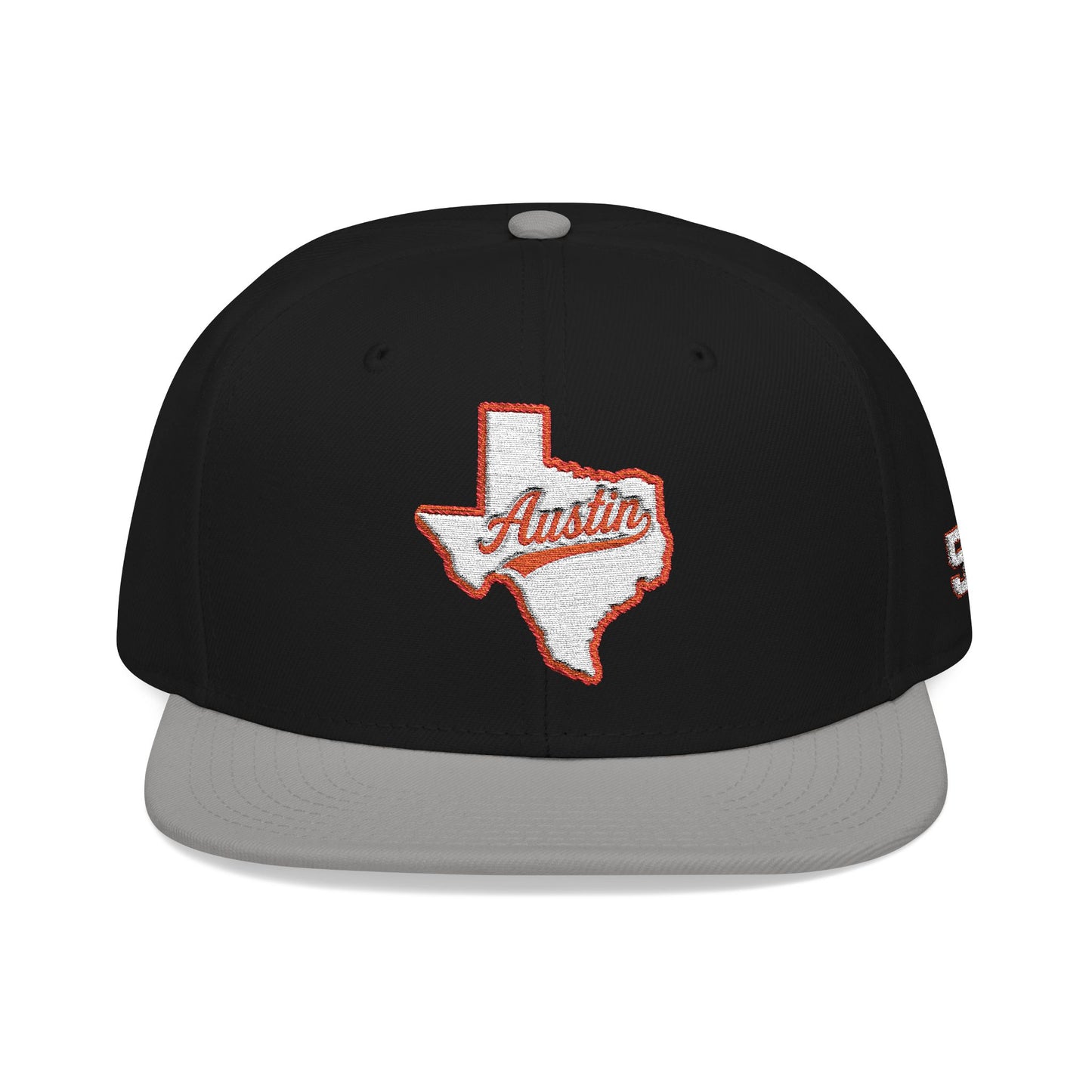 Texas Outline Snapback Hat with 512 Embroidery — Austin Pride Baseball Cap