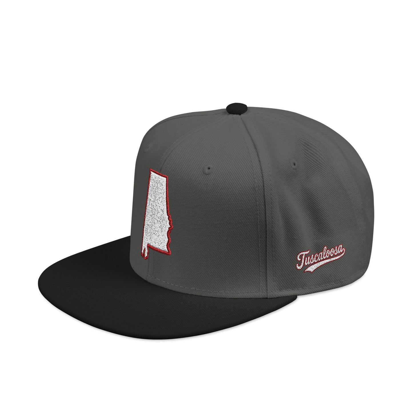 Alabama state outline white embroidered snapback hat – 318 Supply Co.