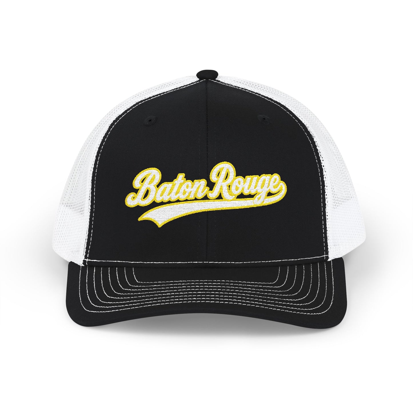 Baton Rouge white script retro embroidered trucker cap – 318 Supply Co.