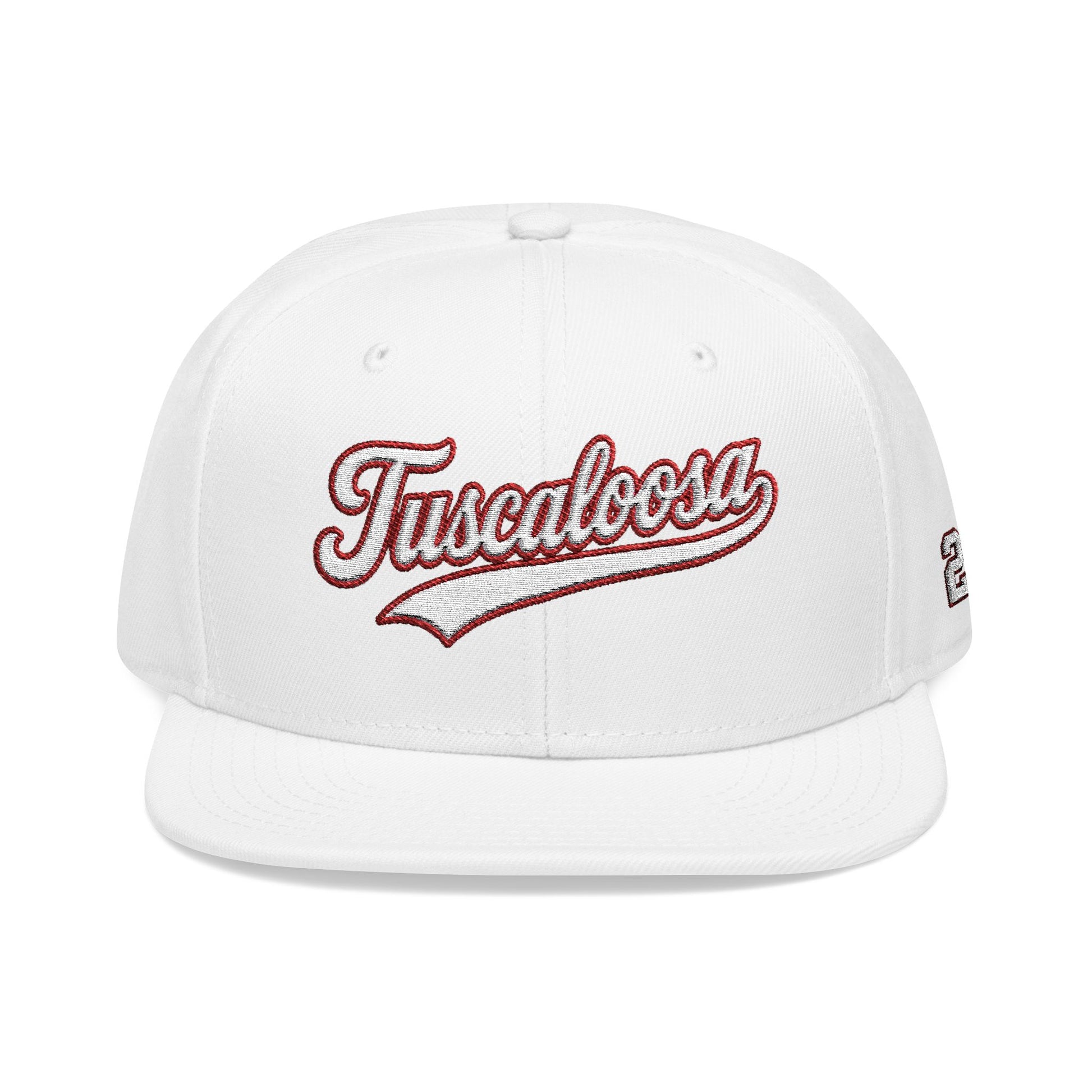 Tuscaloosa white script embroidered snapback hat with 205 side stitch – 318 Supply Co.