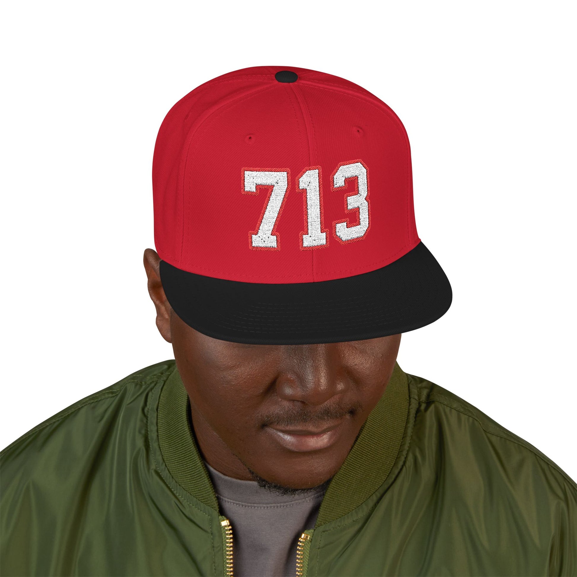 713 white embroidered snapback hat vintage varsity style – 318 Supply Co.
