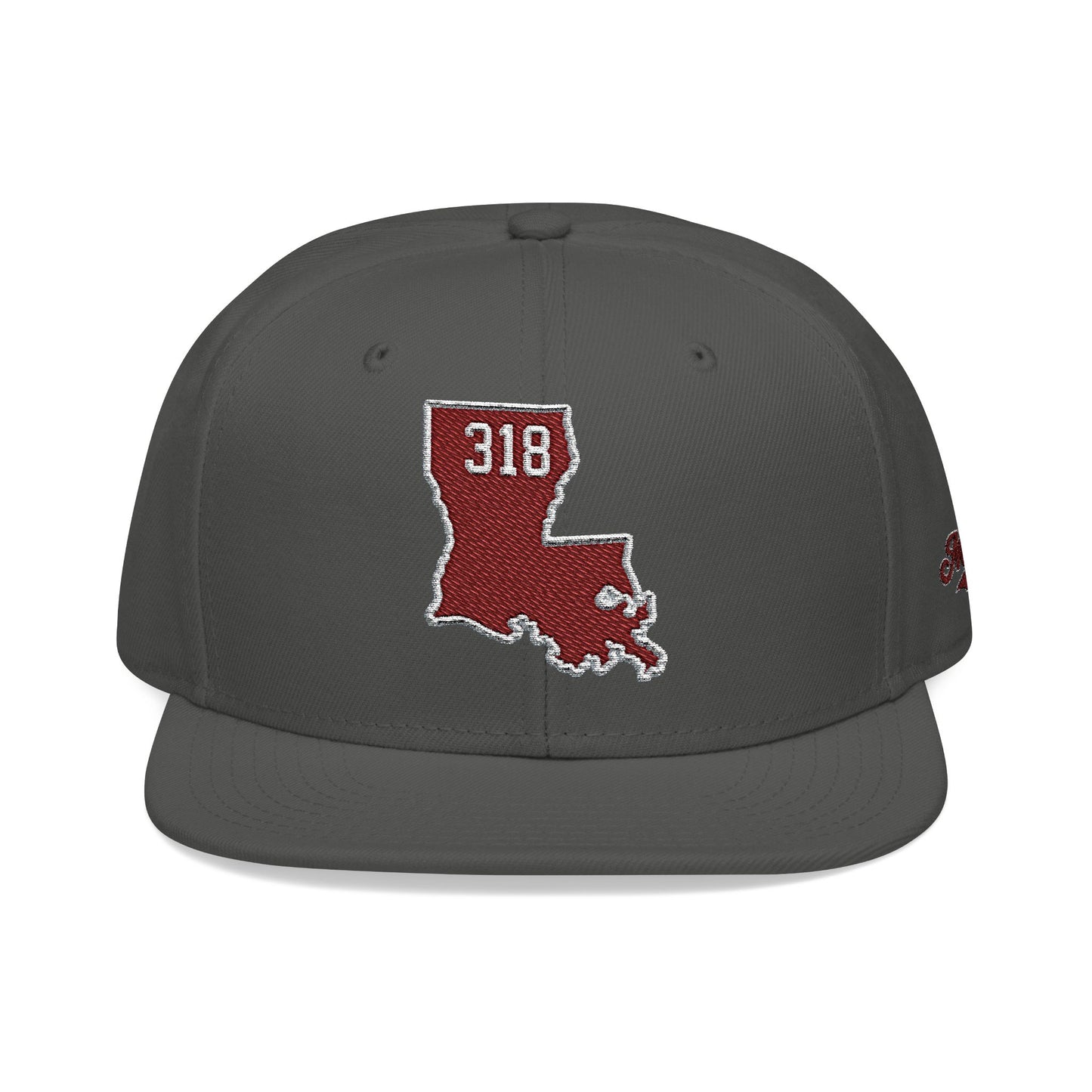 Louisiana Snapback Hat — Maroon Embroidered State Outline Cap