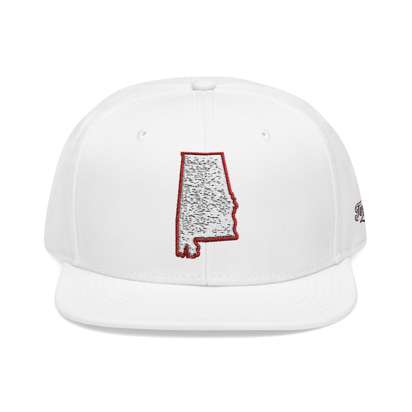 Alabama state outline white embroidered snapback hat – 318 Supply Co.