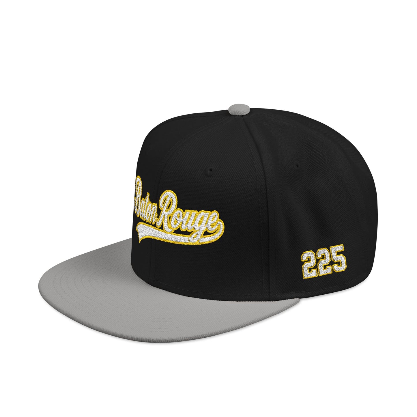 Baton Rouge white script embroidered snapback hat with 225 side stitch – 318 Supply Co.