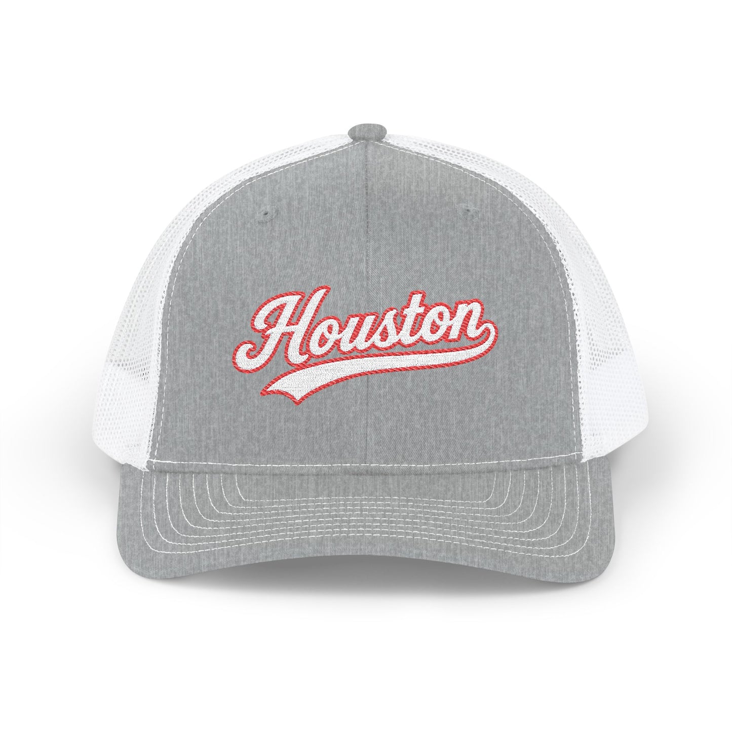 Houston white script retro embroidered trucker cap – 318 Supply Co.