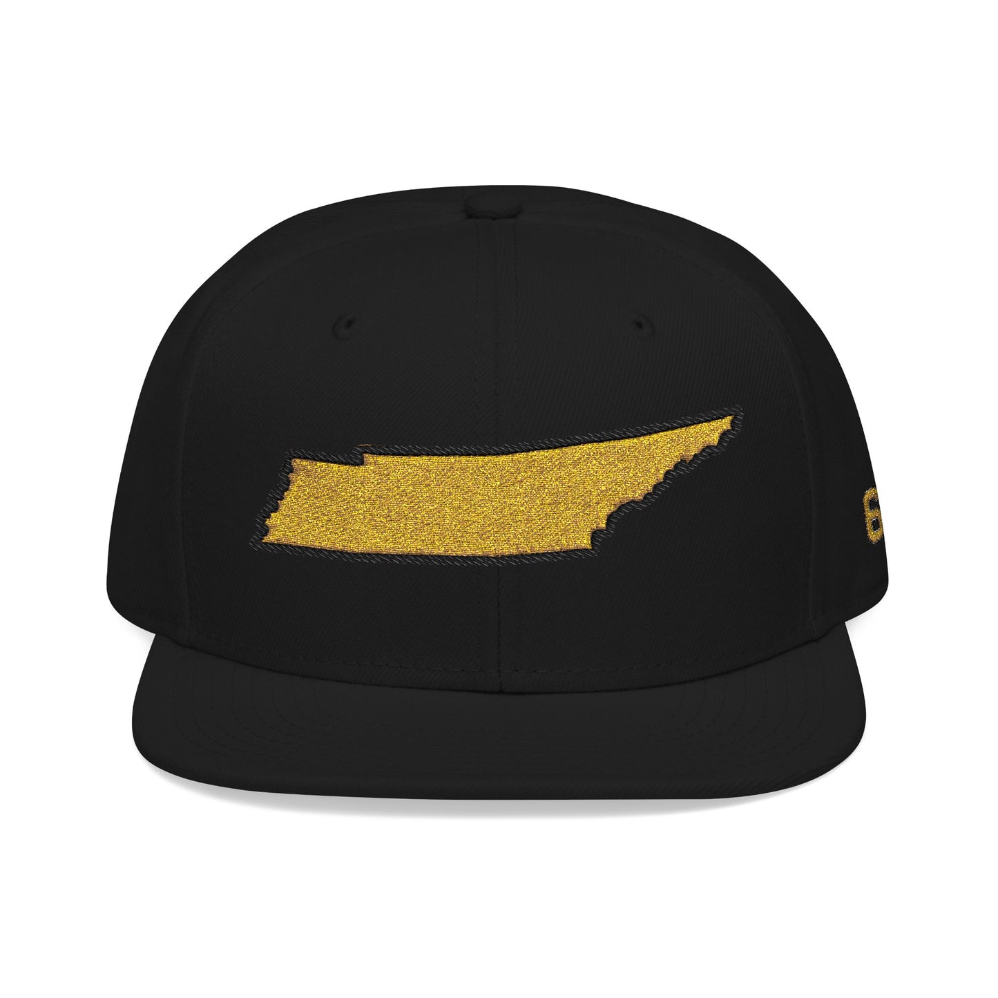 Tennessee Snapback Hat — Gold Embroidered State Outline Cap