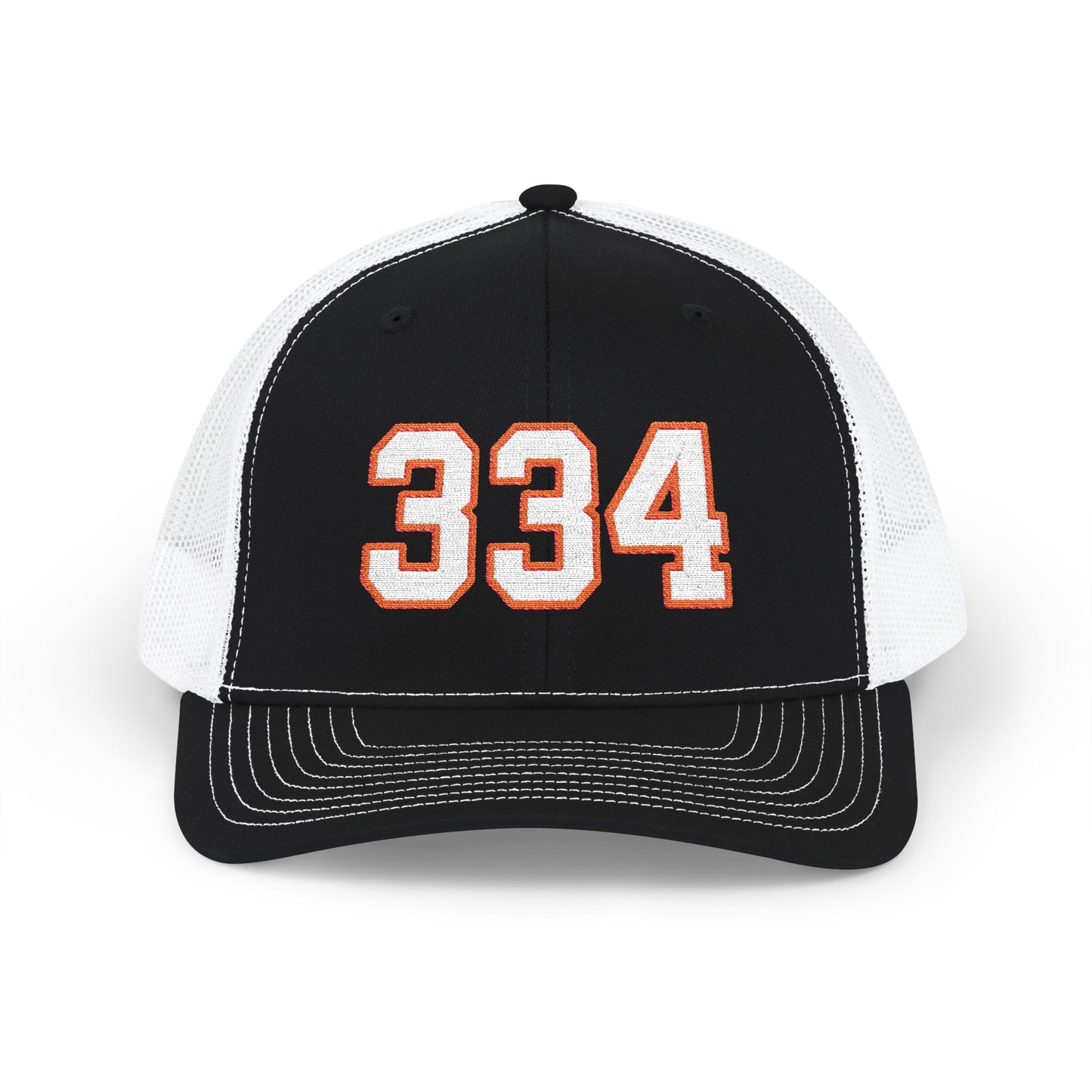 334 white embroidered mesh trucker snapback hat – 318 Supply Co.