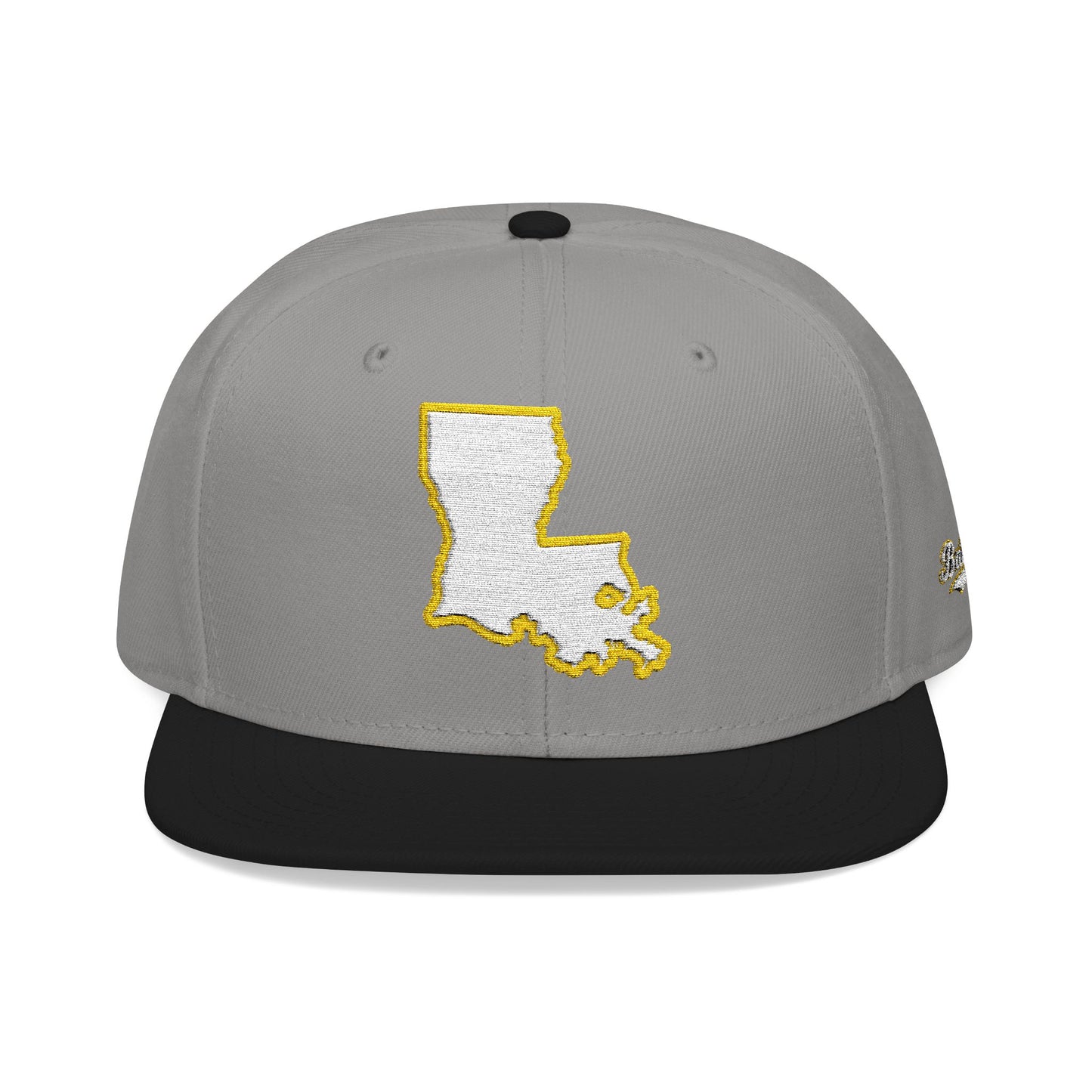 Louisiana state outline white embroidered snapback hat – 318 Supply Co.