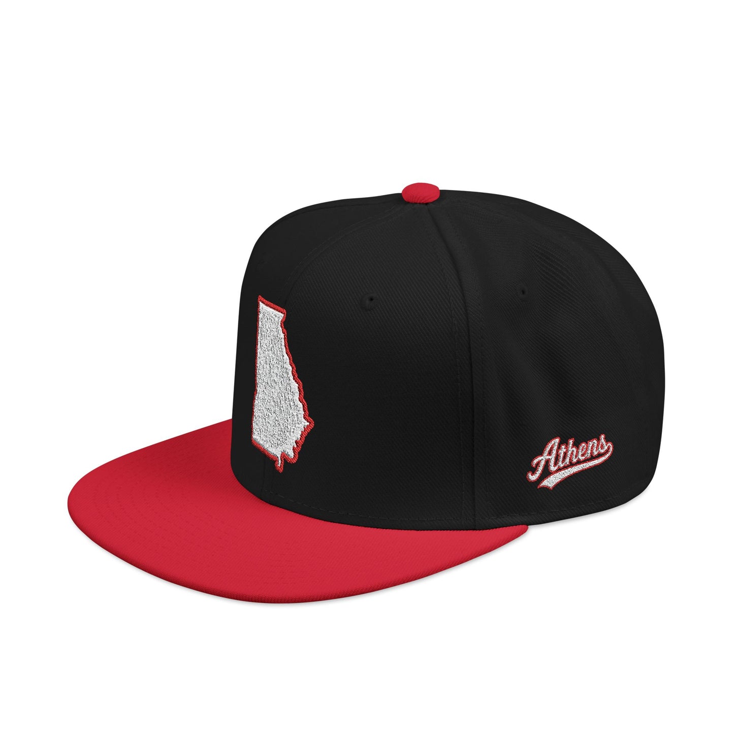 Georgia state outline white embroidered snapback hat – 318 Supply Co.