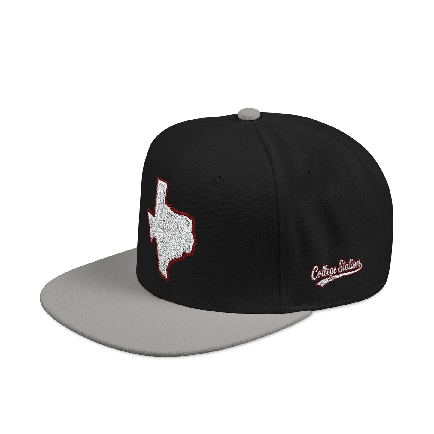 Texas state outline white embroidered snapback hat – 318 Supply Co.