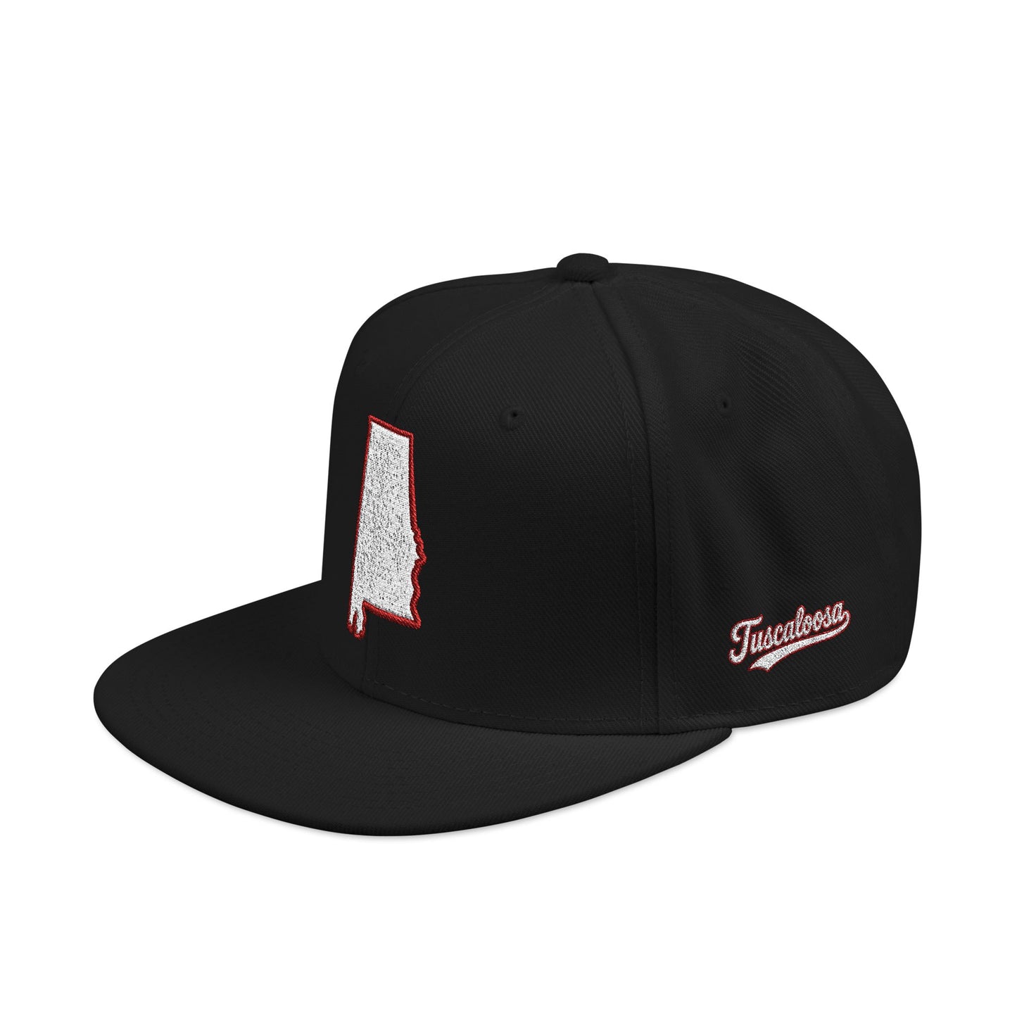 Alabama state outline white embroidered snapback hat – 318 Supply Co.