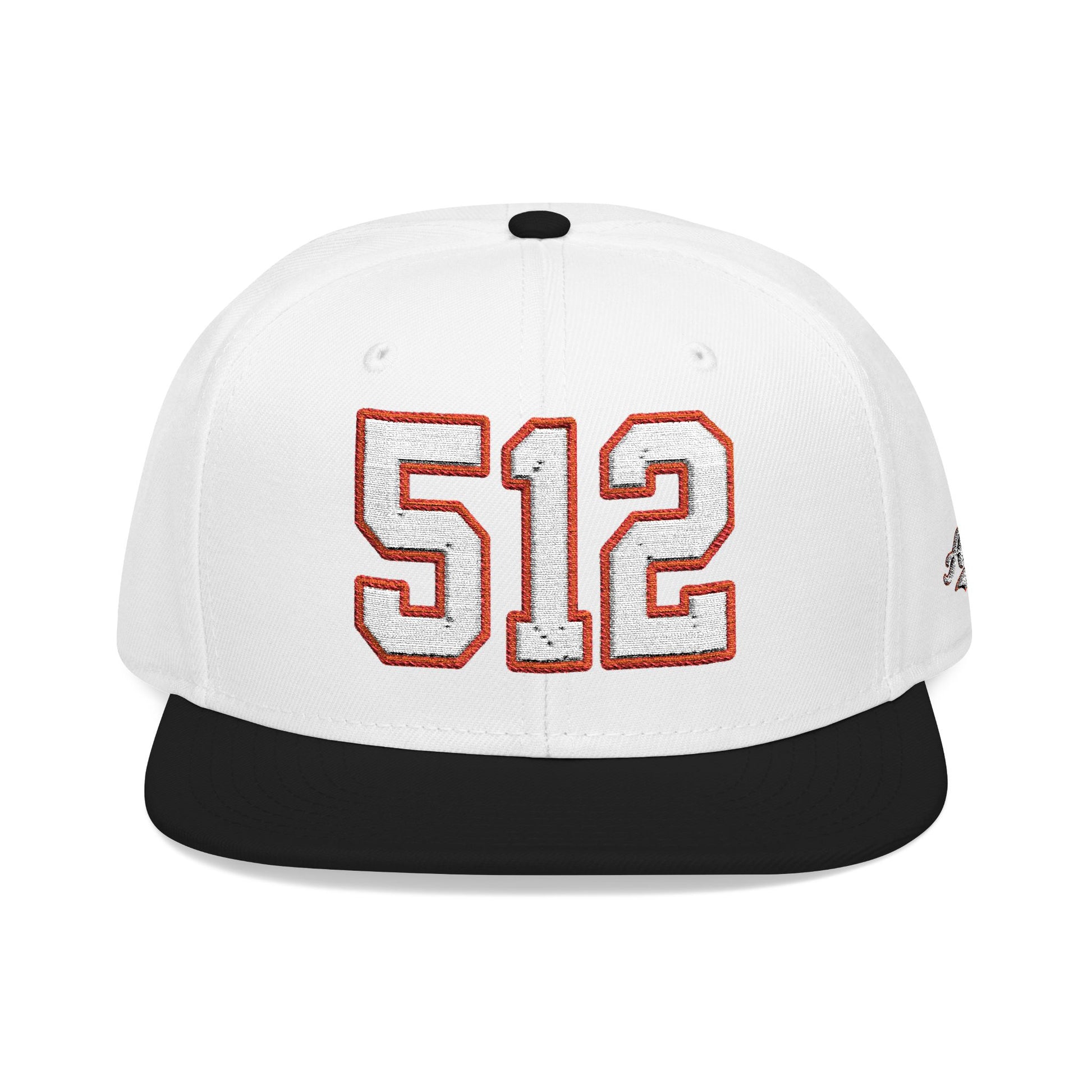 512 white embroidered snapback hat vintage varsity style – 318 Supply Co.