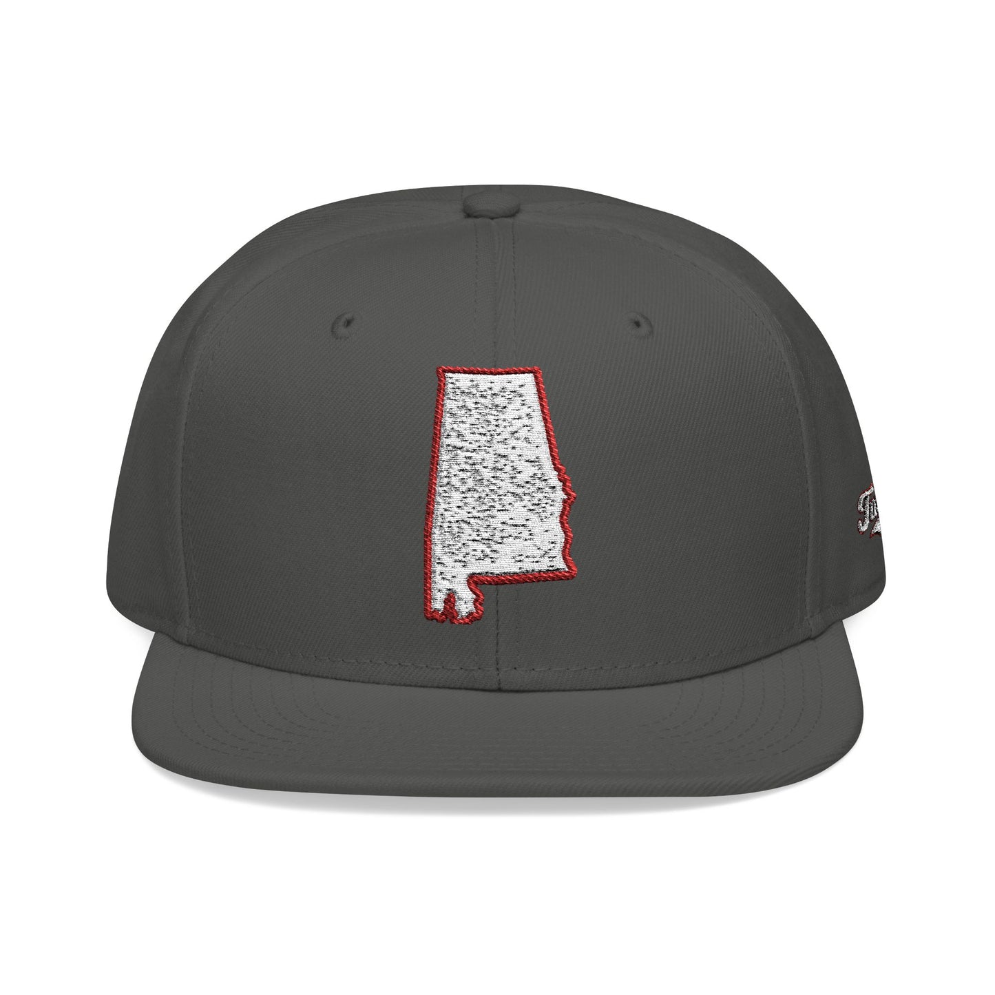Alabama state outline white embroidered snapback hat – 318 Supply Co.