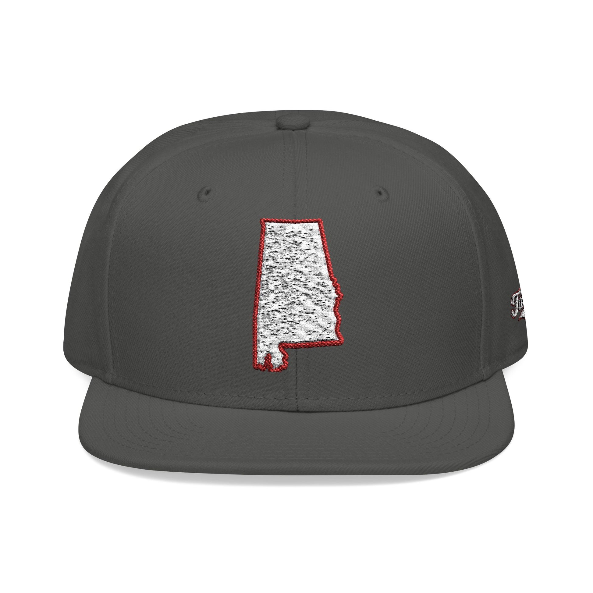 Alabama state outline white embroidered snapback hat – 318 Supply Co.