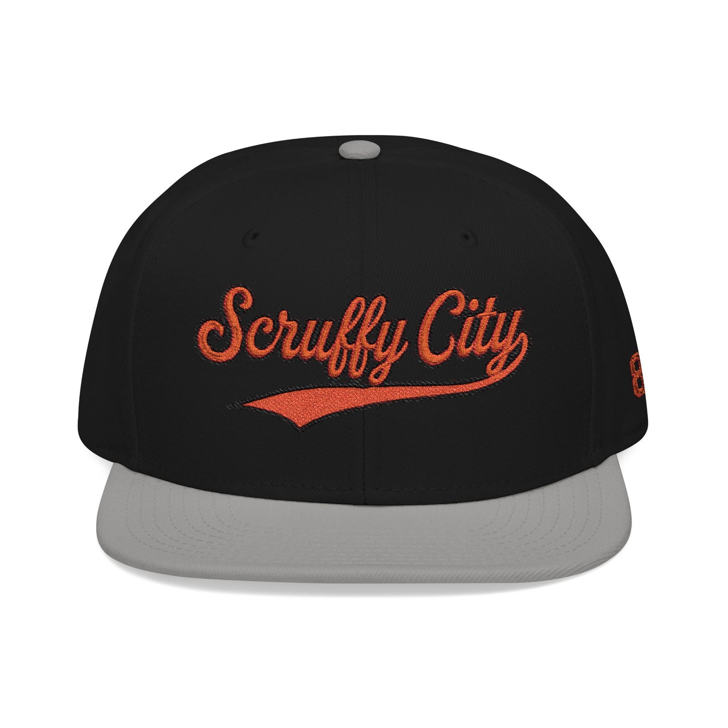 Embroidered 'Scruffy City' Orange Script with 865 Side Patch