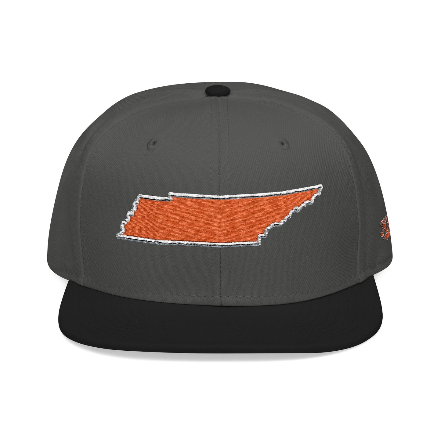 Gray cap with an orange outline of Tennessee on a white background