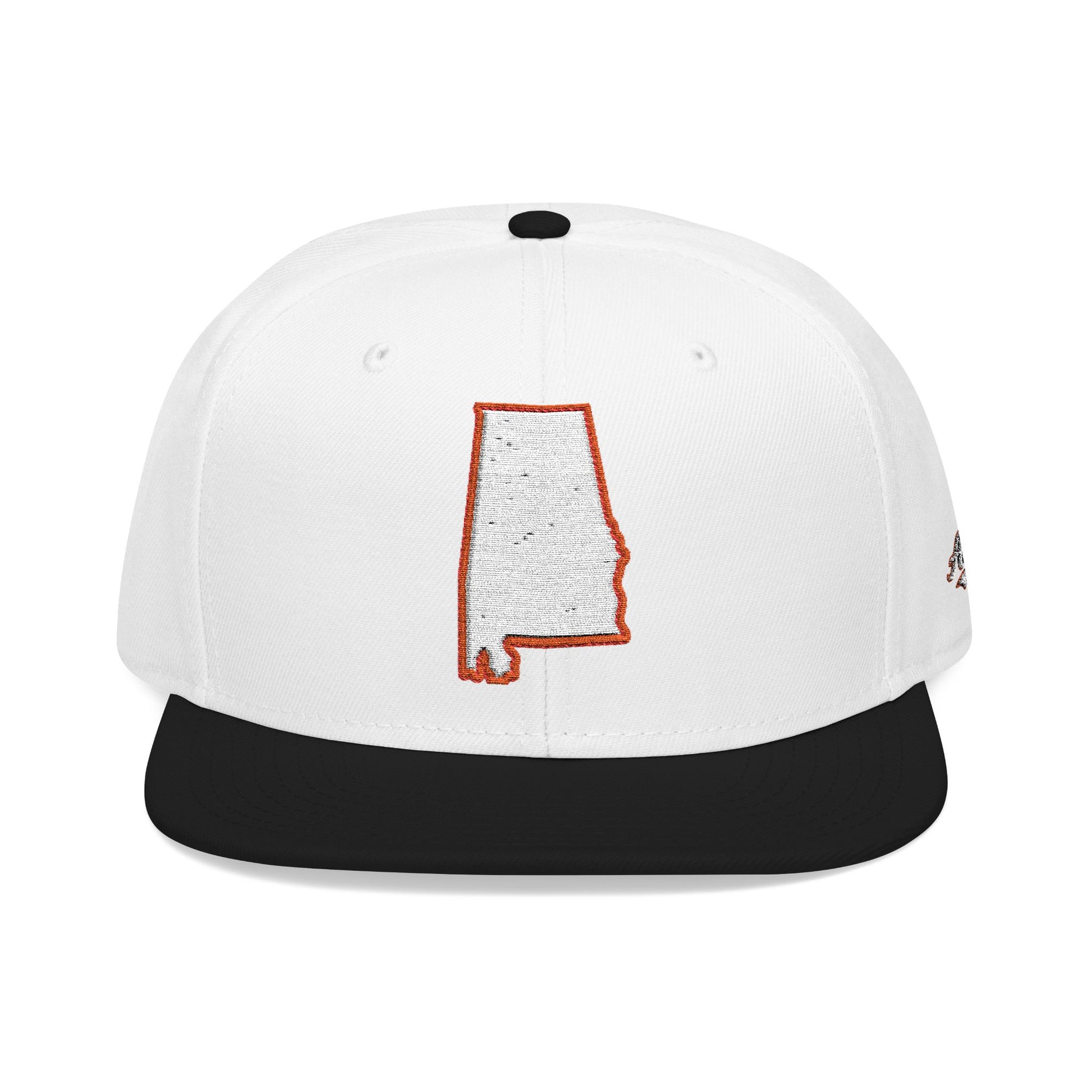 Alabama state outline white embroidered snapback hat – 318 Supply Co.