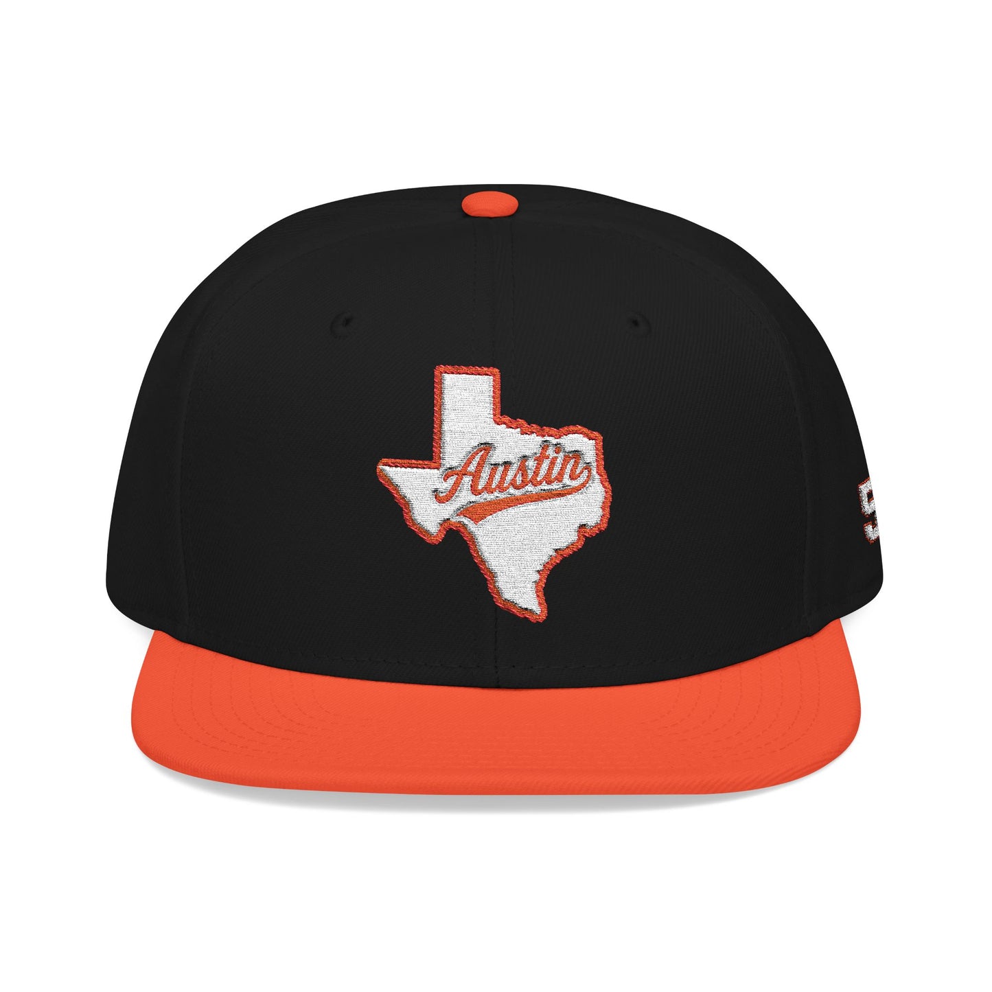 Texas Outline Snapback Hat with 512 Embroidery — Austin Pride Baseball Cap