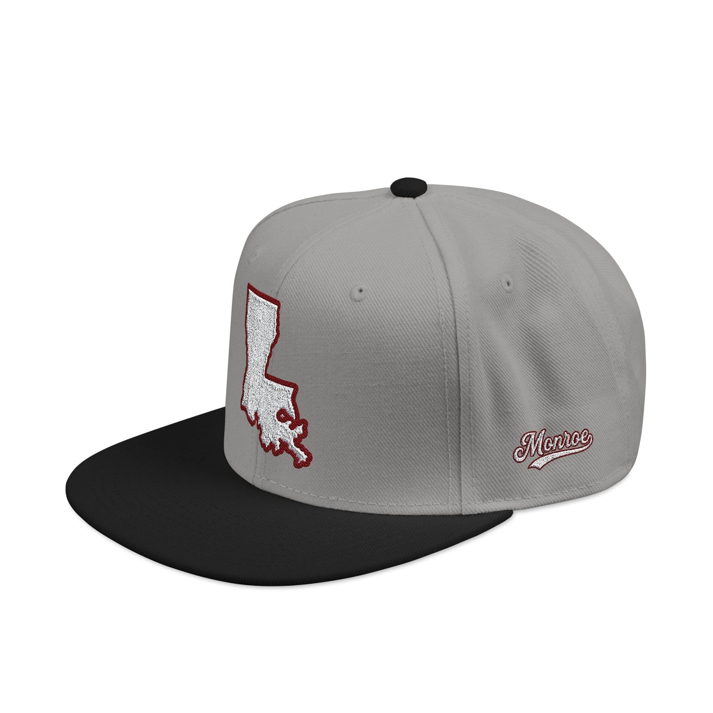 Louisiana state outline white embroidered snapback hat – 318 Supply Co.