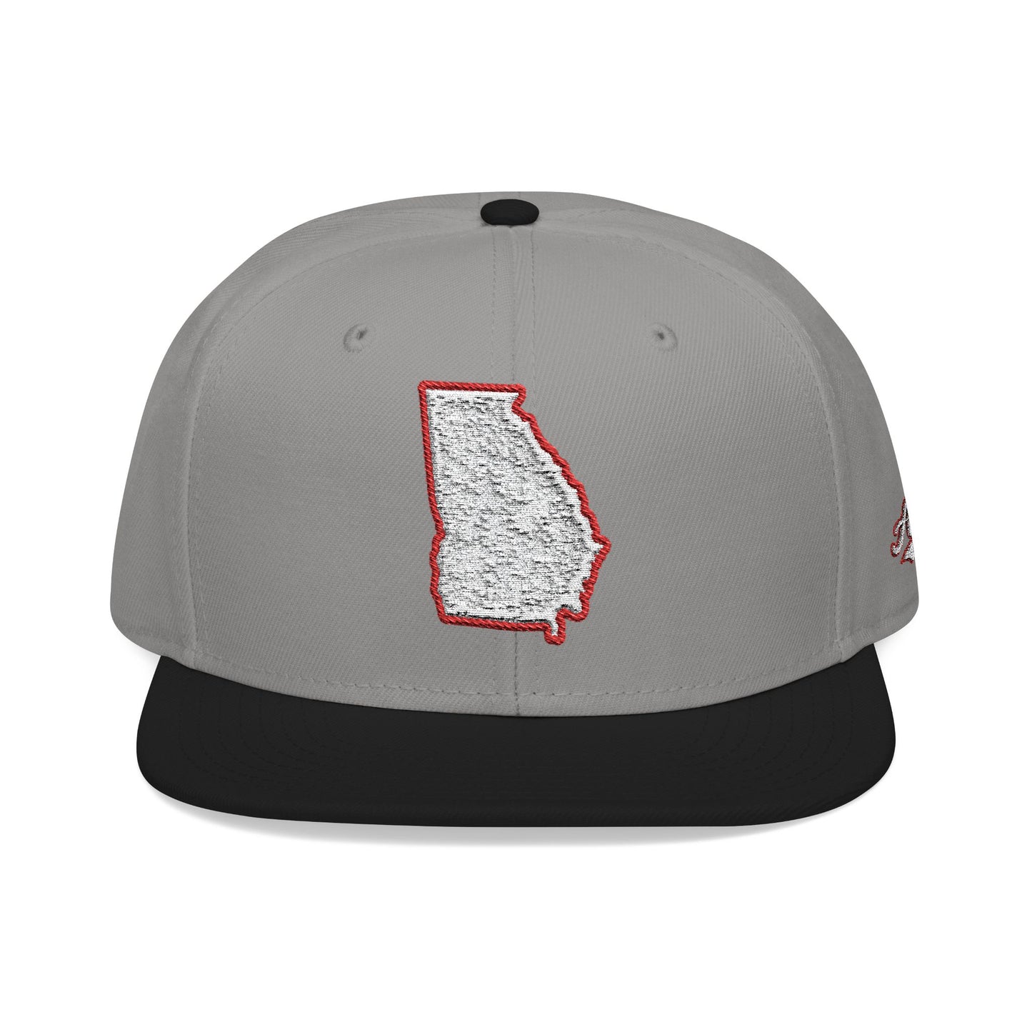Georgia state outline white embroidered snapback hat – 318 Supply Co.