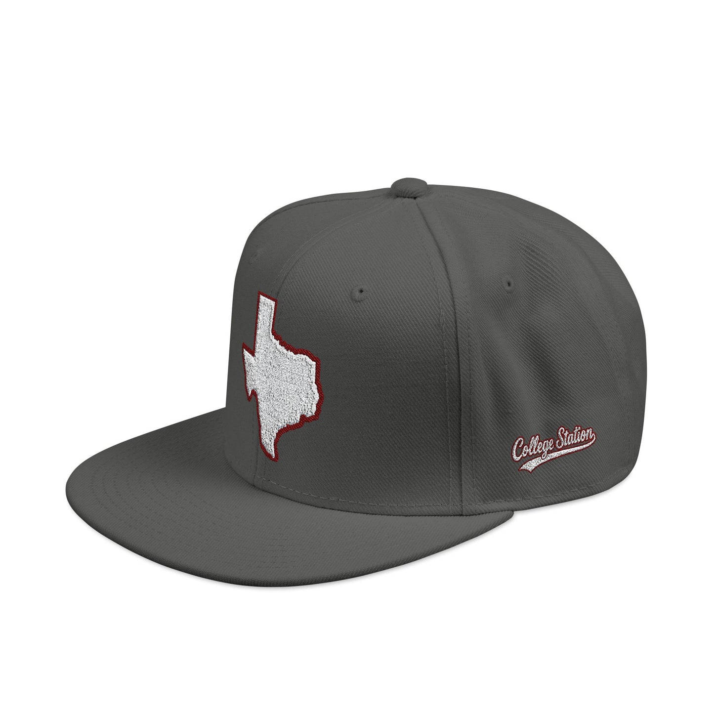 Texas state outline white embroidered snapback hat – 318 Supply Co.