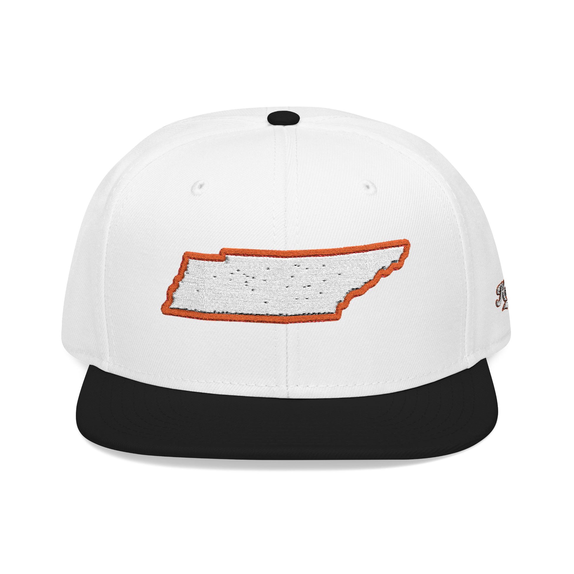Tennessee state outline white embroidered snapback hat – 318 Supply Co.