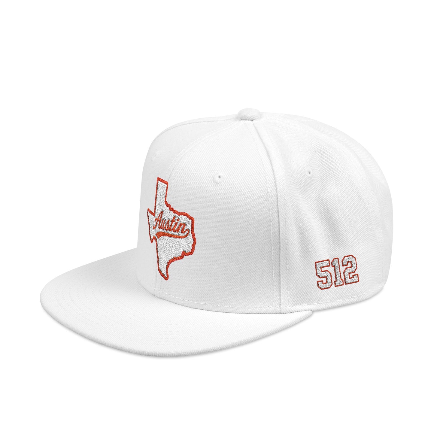 Texas Outline Snapback Hat with 512 Embroidery — Austin Pride Baseball Cap