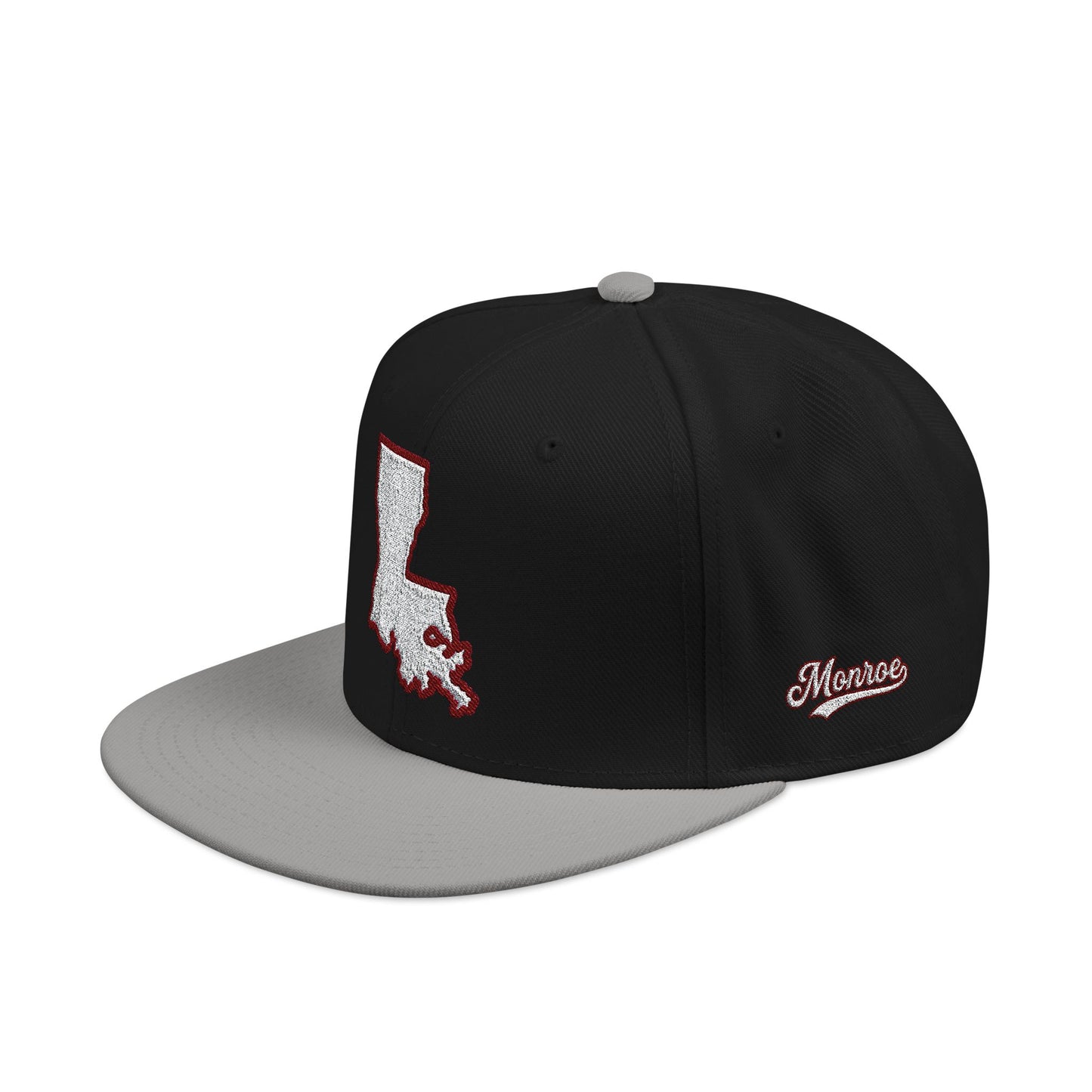 Louisiana state outline white embroidered snapback hat – 318 Supply Co.