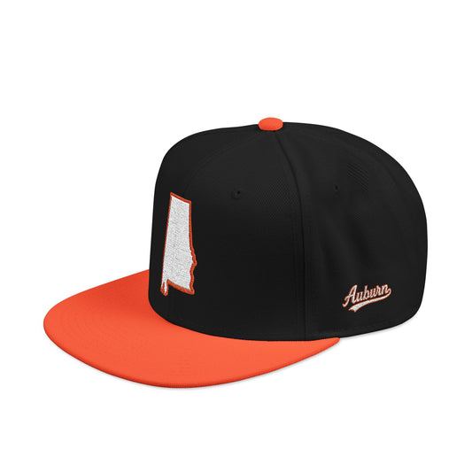 Alabama state outline white embroidered snapback hat – 318 Supply Co.