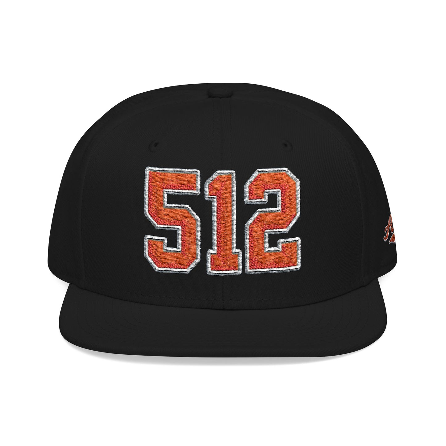 512 Orange Embroidered Snapback Hat — Vintage Varsity Number Cap