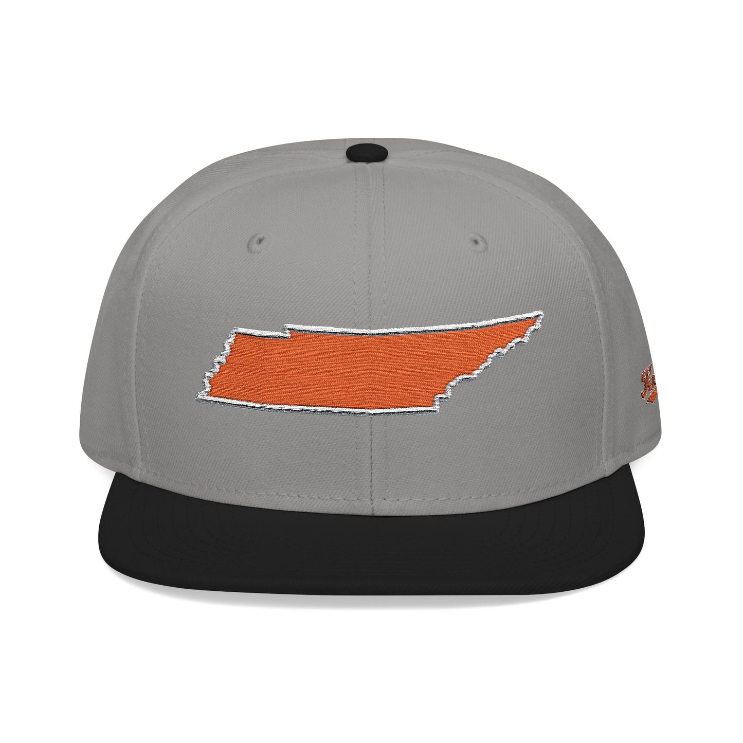 Gray cap with orange Tennessee outline design on a white background