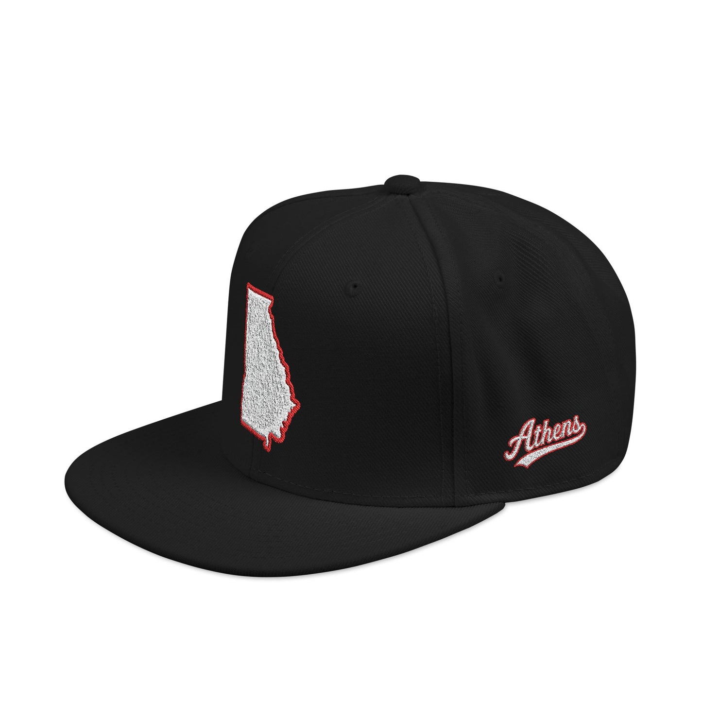 Georgia state outline white embroidered snapback hat – 318 Supply Co.