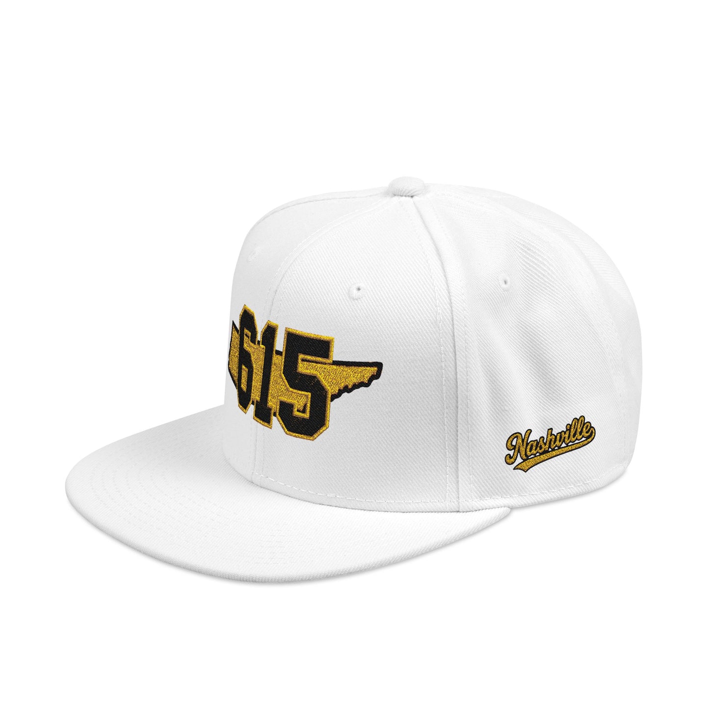 Tennessee Snapback Hat — Gold Embroidered State Outline Cap