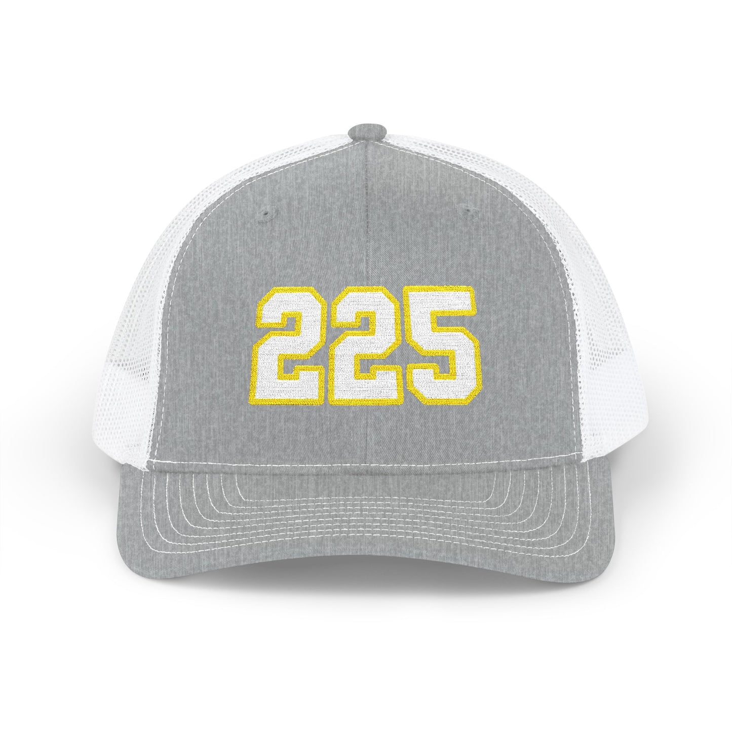 225 white embroidered mesh trucker snapback hat – 318 Supply Co.