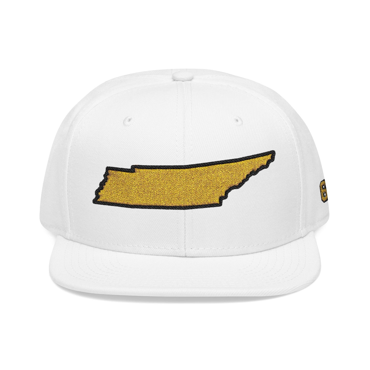 Tennessee Snapback Hat — Gold Embroidered State Outline Cap