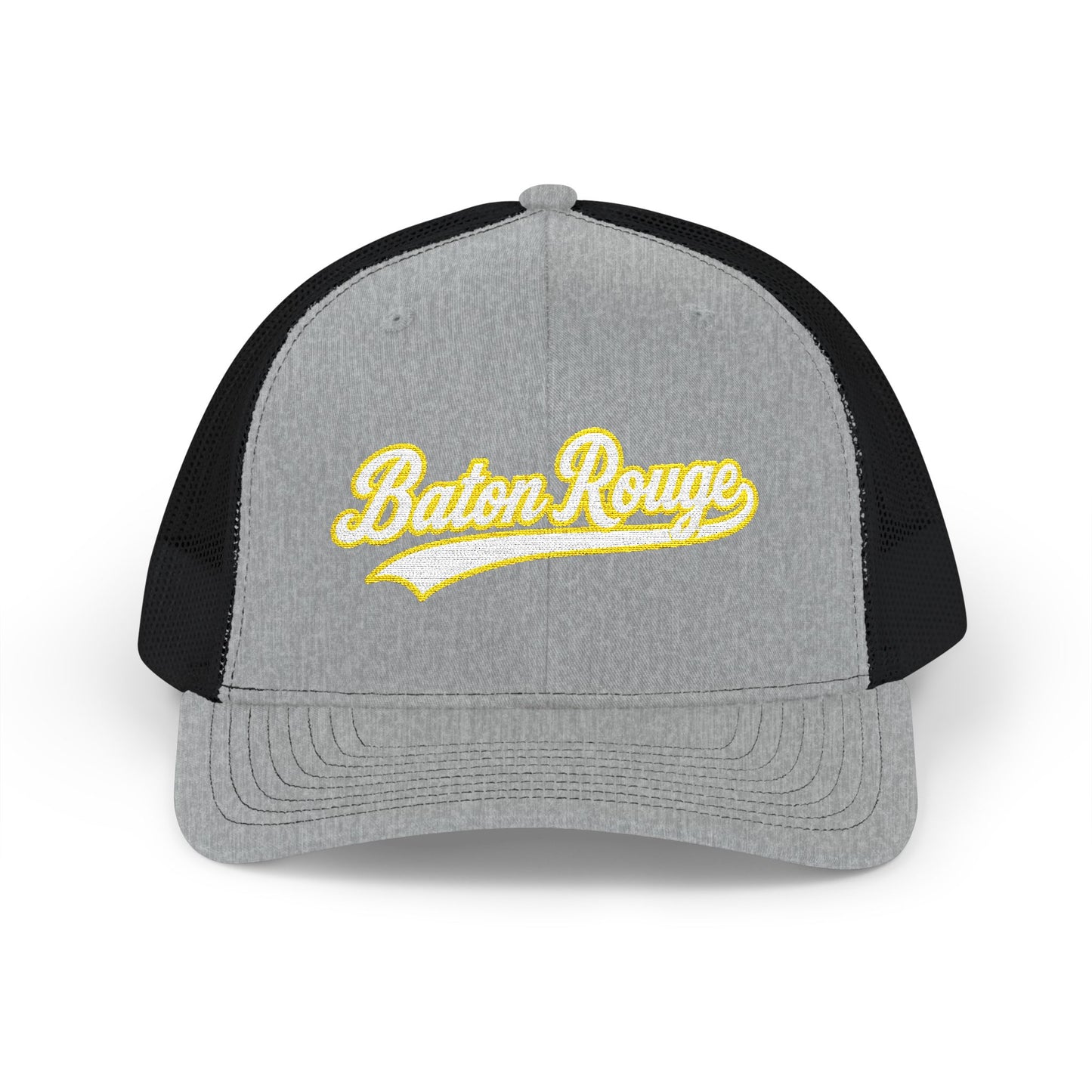 Baton Rouge white script retro embroidered trucker cap – 318 Supply Co.