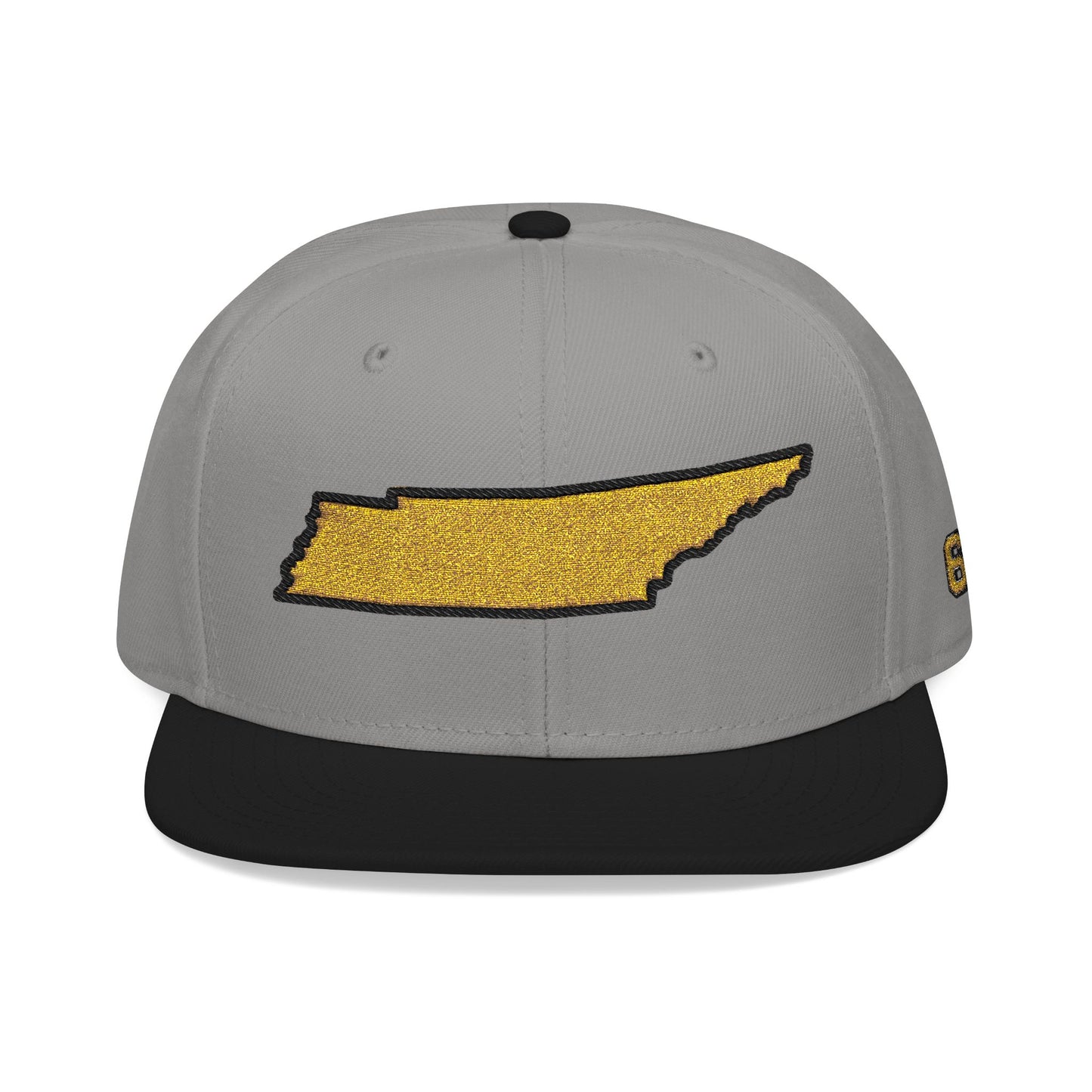 Tennessee Snapback Hat — Gold Embroidered State Outline Cap