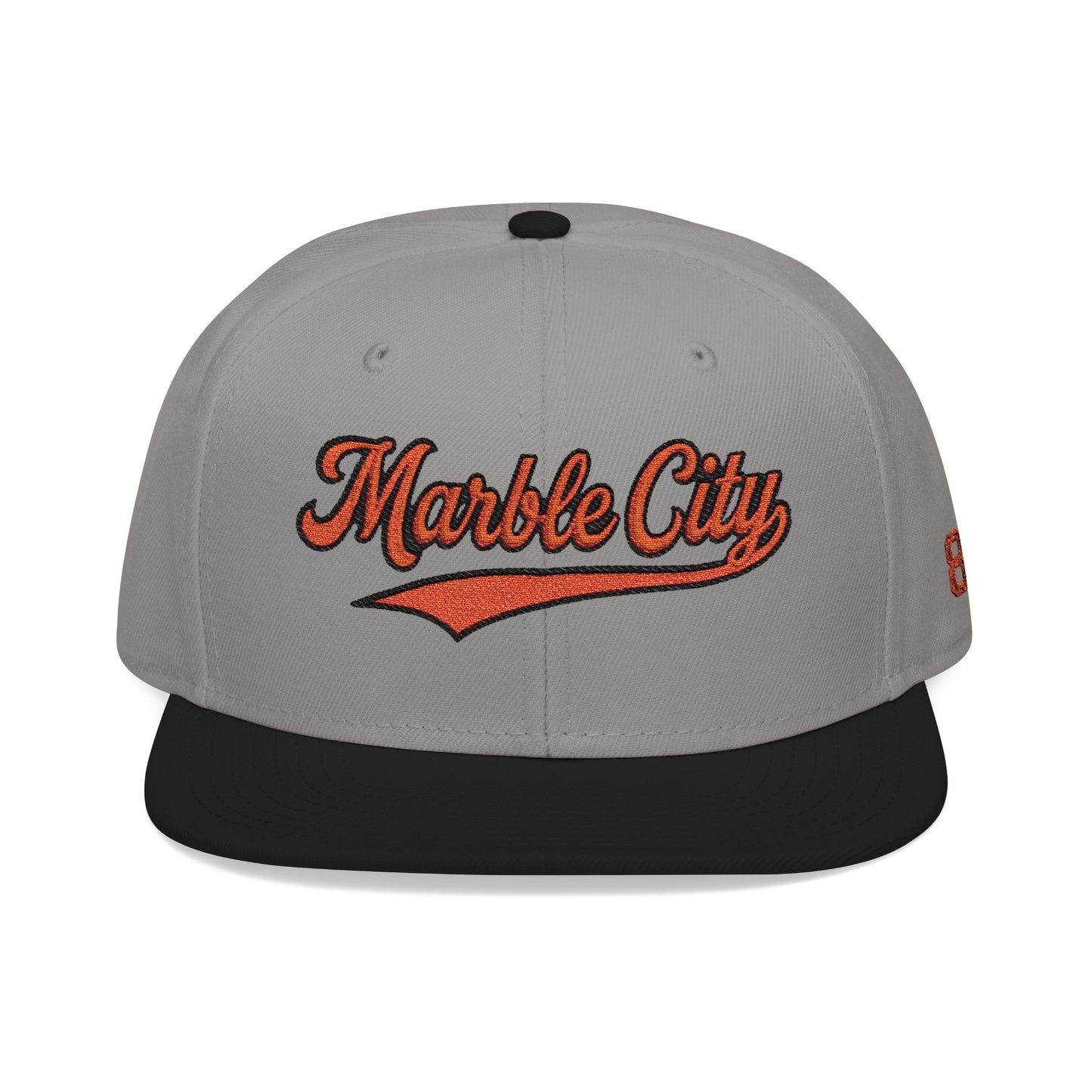 Embroidered 'Marble City' Orange Script with 865 Side Patch