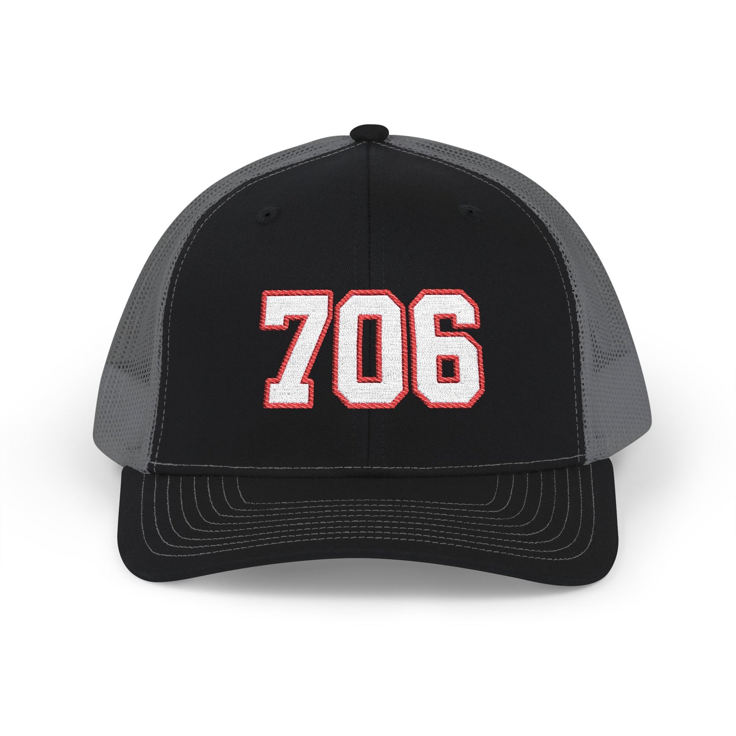 706 white embroidered mesh trucker snapback hat – 318 Supply Co.