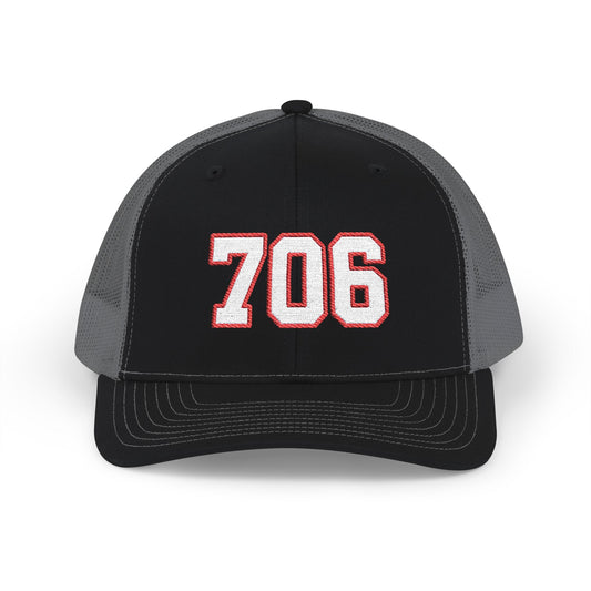 706 white embroidered mesh trucker snapback hat – 318 Supply Co.