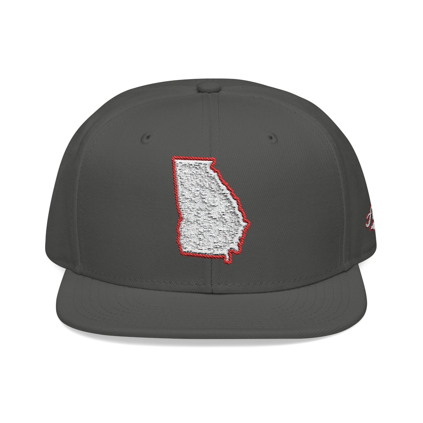 Georgia state outline white embroidered snapback hat – 318 Supply Co.