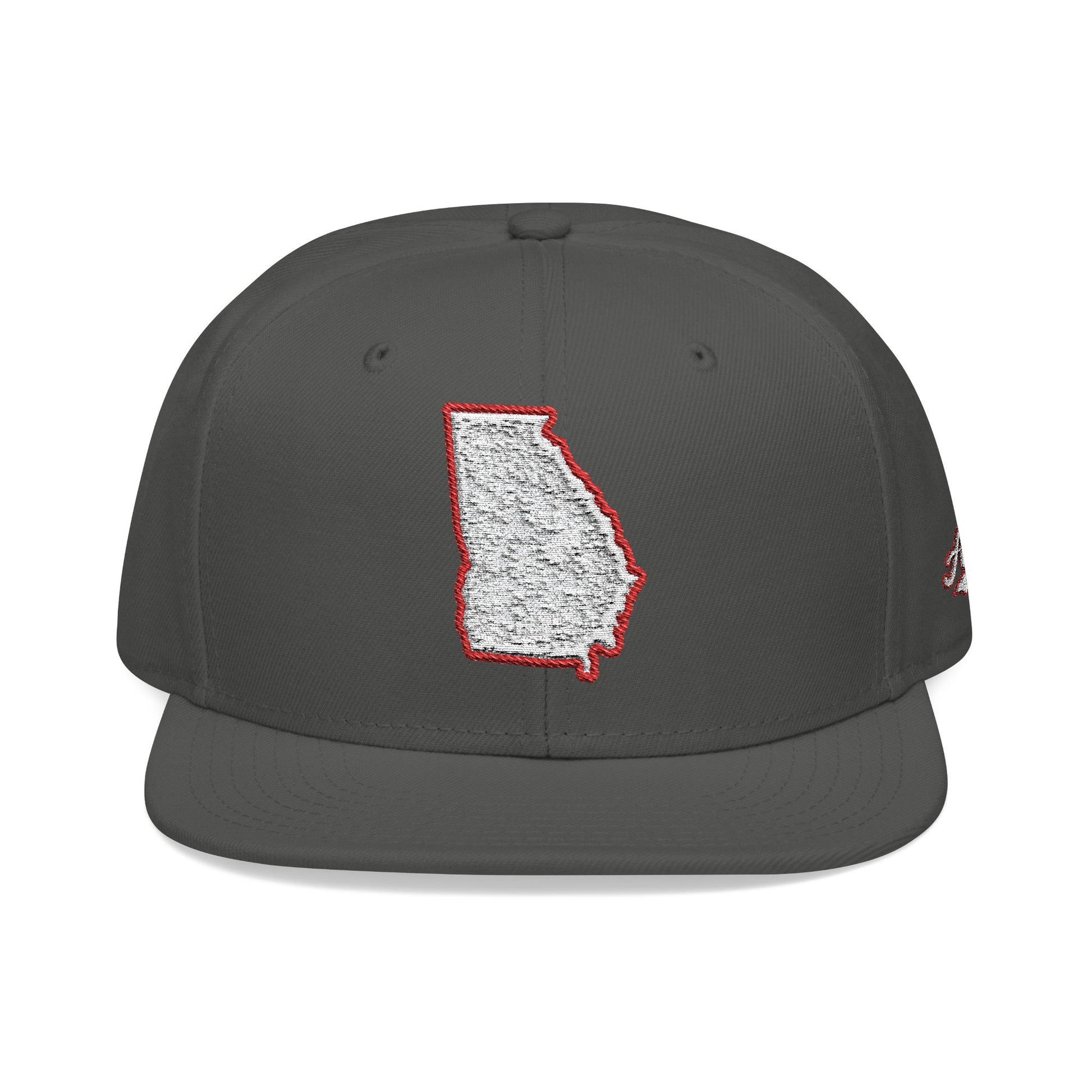 Georgia state outline white embroidered snapback hat – 318 Supply Co.
