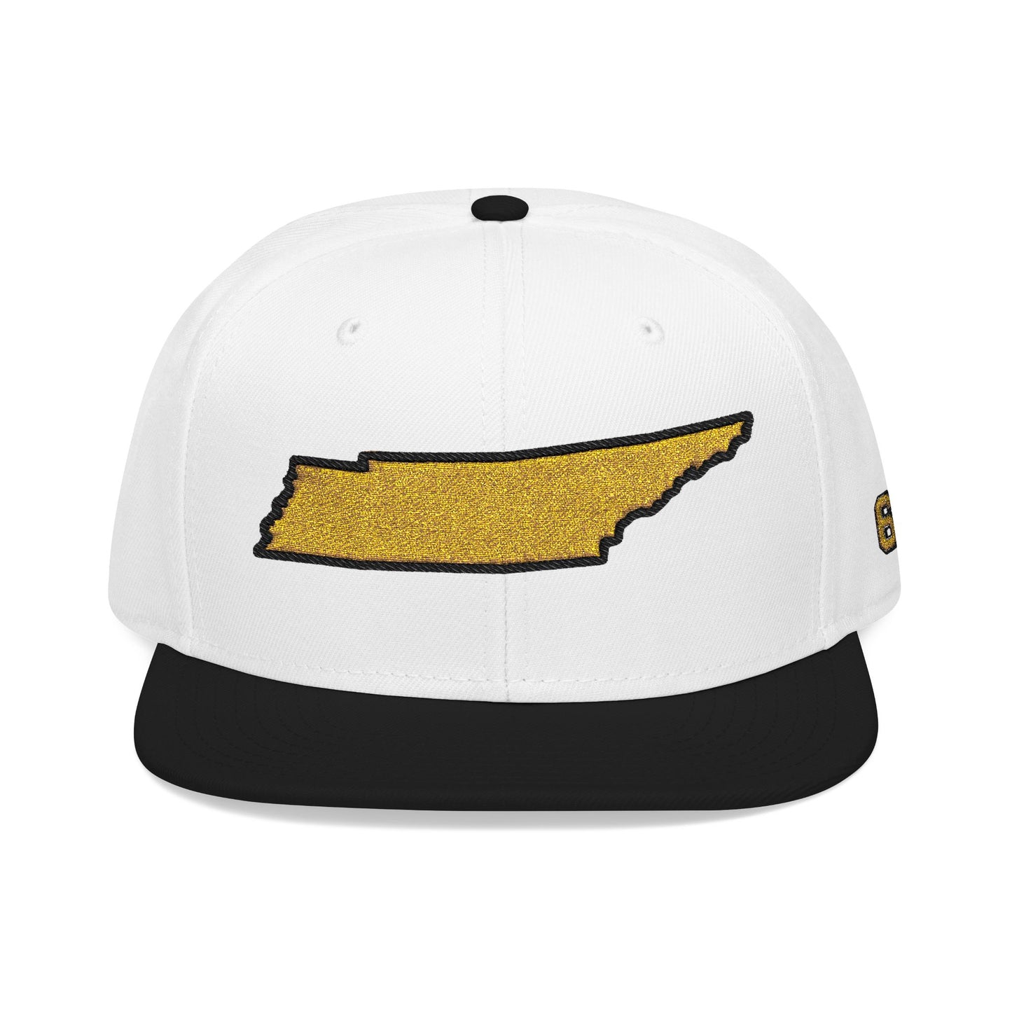 Tennessee Snapback Hat — Gold Embroidered State Outline Cap